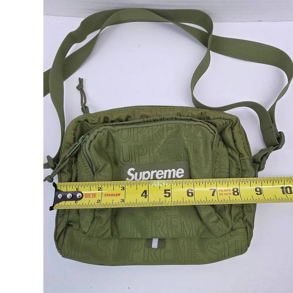 Supreme‎ Cordura Shoulder Bag Olive Green Embossed Logo Crossbody FW22